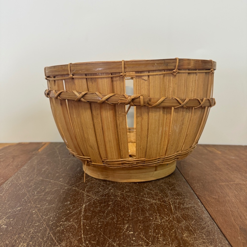 Vintage Wicker Basket Decorative Boho‎ Planter Basket Made in Philippines